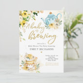 茶パーティーベビーシャワー男女兼用ベビー醸造 招待状 (スタンド正面)