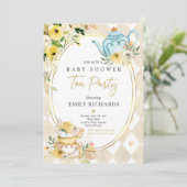 茶パーティーベビーシャワー男女兼用ベビー醸造 招待状 (スタンド正面)