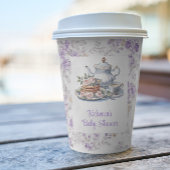 茶パーティーラベンダーガーデンフローラベビーシャワー 紙コップ