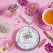 茶パーティーラベンダーガーデンフローラベビーシャワー 缶バッジ