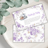 茶パーティーラベンダーフローラブックベビーシャワーゲーム エンクロージャーカード