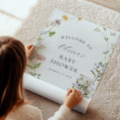 茶パーティーワイルドフラワーベビーシャワーへようこそ ポスター