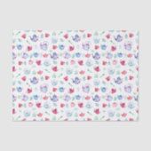 茶パーティーワンダーランドウォーターカラーパステルパターン 薄葉紙 (正面)