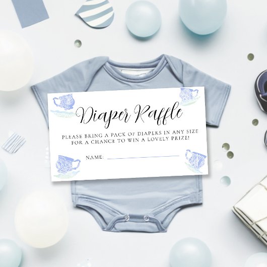 茶パーティー中国レース赤ちゃんシャワーおむつラッフル エンクロージャーカード