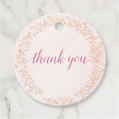 茶パーティー妖精ガール赤面ピンクフラワーズ誕生日 フェイバータグ (裏面)