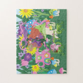 茶パーティー妖精、ヴィンテージウォッチ、キノコ ジグソーパズル (縦)