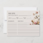 茶パーティー山花ブライダルシャワーレシピカード ノートカード (正面)