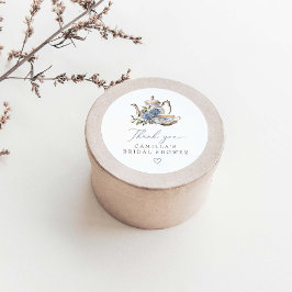 茶パーティー水彩フローラブライダルシャワー ラウンドシール