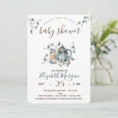 茶パーティー水玉模様ベビーシャワー 招待状 (スタンド正面)