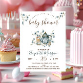 茶パーティー水玉模様ベビーシャワー 招待状