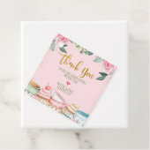 茶パーティー水色フローラパーティーの好意ラベル フェイバータグ (インサイチュ)