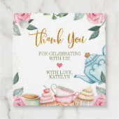 茶パーティー水色フローラパーティー フェイバータグ (正面)