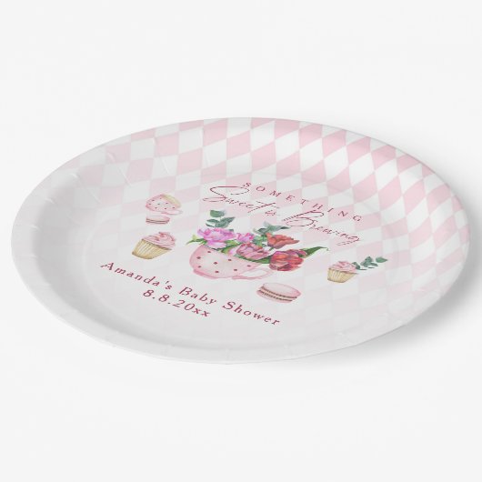 茶パーティー甘いものが赤ちゃんシャワーを醸造 ペーパープレート (アングル)