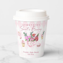 茶パーティー甘いものが赤ちゃんシャワーを醸造 紙コップ
