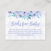 茶パーティー紫の水色ベビーシャワー エンクロージャーカード (正面)