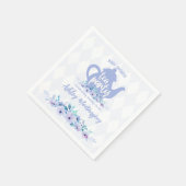 茶パーティー紫の水色ベビーシャワー スタンダードカクテルナプキン (角)
