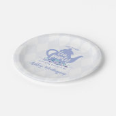 茶パーティー紫の水色ベビーシャワー ペーパープレート (アングル)