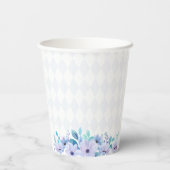 茶パーティー紫の水色ベビーシャワー 紙コップ (裏面)