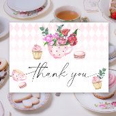 茶パーティー花の赤ちゃん感謝していシャワーあなた サンキューカード