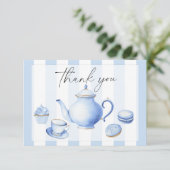 茶パーティー花の赤ちゃん感謝していシャワーあなた サンキューカード (スタンド正面)