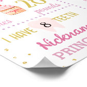 茶パーティー茶2つの誕生日のためのチャルボード1065 ポスター (角)