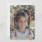 茶パーティー誕生日かわいいカスタム写真 招待状 (裏面)