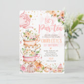 茶パーティー誕生日カボチャ秋フローラパルティー 招待状 (スタンド正面)