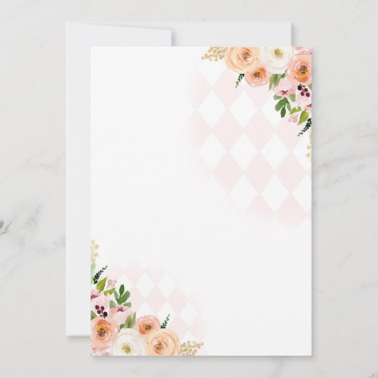 茶パーティー誕生日カボチャ秋フローラパルティー 招待状 (裏面)