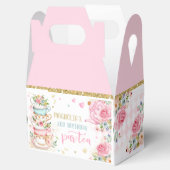 茶パーティー誕生日ガールピンク&金ゴールドフローラPar-tea フェイバーボックス (オープン)