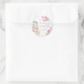 茶パーティー誕生日ガールピンク&金ゴールドフローラPar-tea ラウンドシール (バッグ)