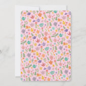 茶パーティー誕生日キュートカスタムフローラ 招待状 (裏面)