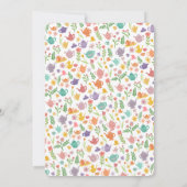 茶パーティー誕生日キュートカスタムフローラ 招待状 (裏面)