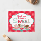 茶パーティー誕生日サンキューフラットノートカード ノートカード (正面/裏面インサイチュ)