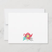 茶パーティー誕生日サンキューフラットノートカード ノートカード (裏面)