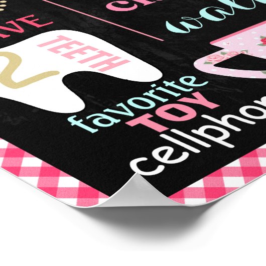 茶パーティー誕生日シャルボード看板ポスター ポスター (角)