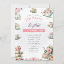 茶パーティー誕生日パーティー招待午後のお茶