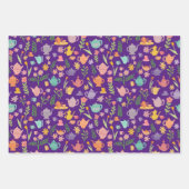 茶パーティー誕生日ブライダルイースター春フローラ ラッピングペーパーシート (正面)