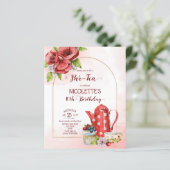 茶パーティー誕生日予算の招待テンプレート (スタンド正面)