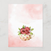 茶パーティー誕生日予算の招待テンプレート (裏面)