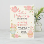 茶パーティー誕生日招待状とフローラ 招待状 (スタンド正面)
