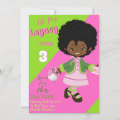 茶パーティー誕生日招待状カード (正面)