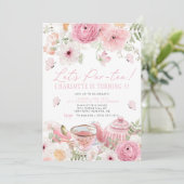 茶パーティー誕生日招待状パルティー誕生日ギル 招待状 (スタンド正面)