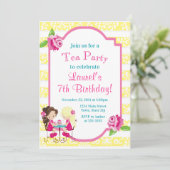 茶パーティー誕生日招待状茶パーティー招待状 招待状 (スタンド正面)