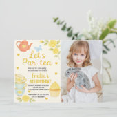茶パーティー誕生日招待状(写真あり) 招待状 (スタンド正面)