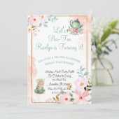 茶パーティー誕生日招待状 招待状 (スタンド正面)