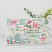 茶パーティー誕生日招待状 招待状 (スタンド正面)