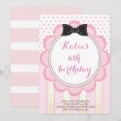 茶パーティー誕生日招待状 招待状 (正面/裏面)