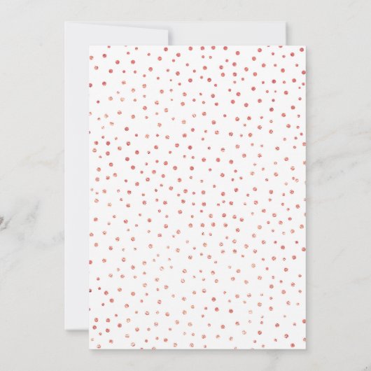 茶パーティー誕生日-バラ金ゴールドホワイトピンクフローラ 招待状 (裏面)