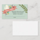 茶パーティー赤ちゃんシャワーおむつラッフルカード エンクロージャーカード (正面/裏面)