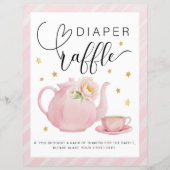茶パーティー赤ちゃんシャワーおむつラッフルサイン (正面)